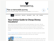 Tablet Screenshot of disneyvacationspecials.com